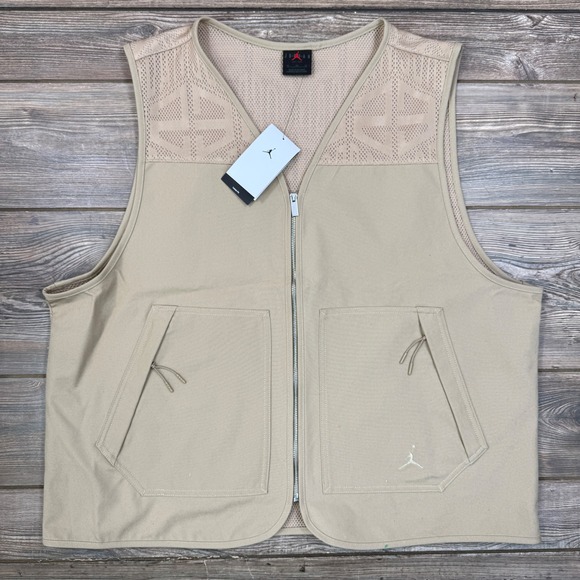 Jordan Other - Nike Jordan Brand Mens Utility Vest Tan Khaki Mesh Back HF9327-257 XL NWT